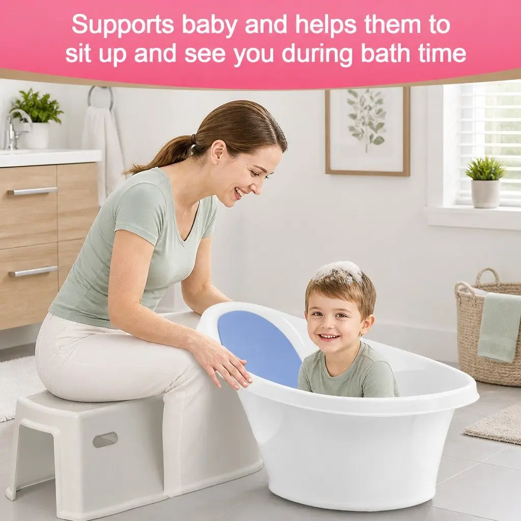 Baby Bath Tub Foam Backrest 60cm Blue