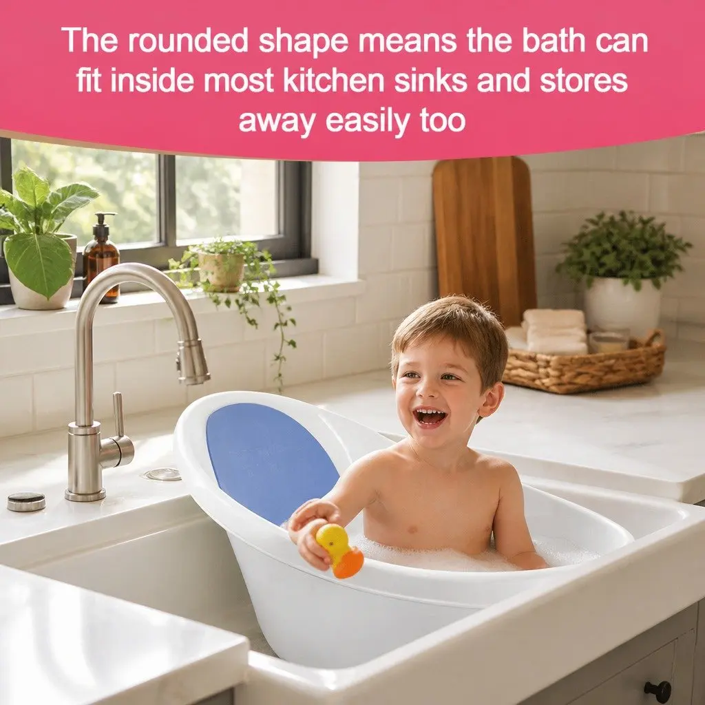 Baby Bath Tub Foam Backrest 60cm Blue