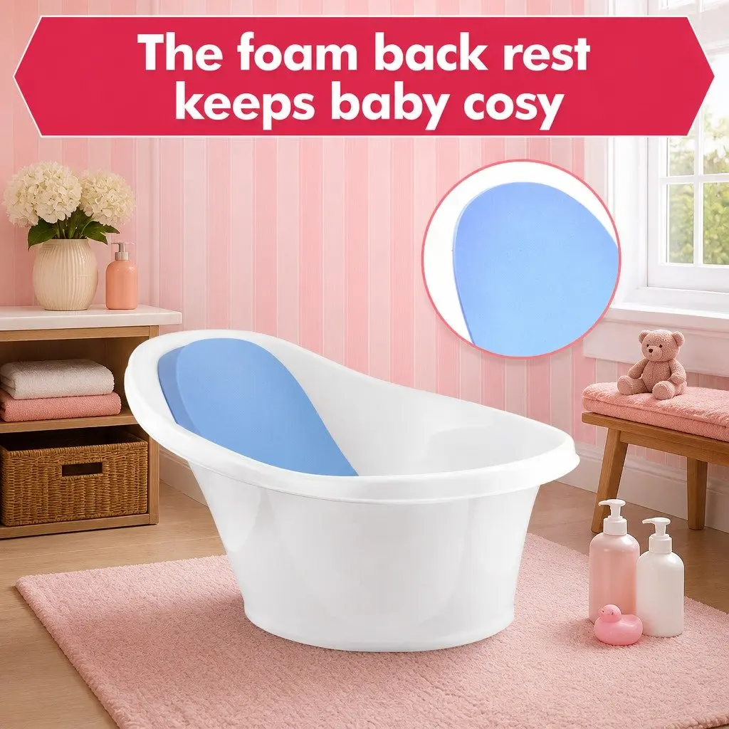 Baby Bath Tub Foam Backrest 60cm Blue