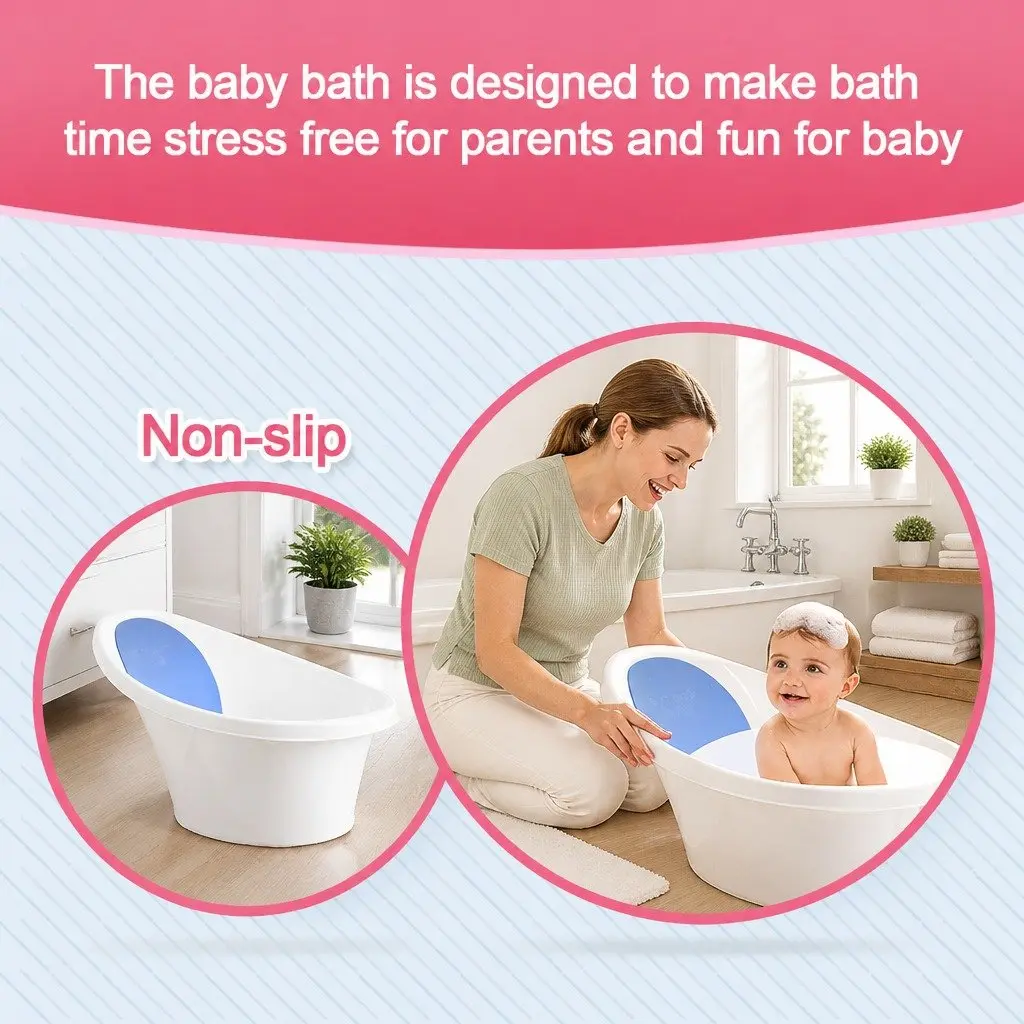 Baby Bath Tub Foam Backrest 60cm Blue
