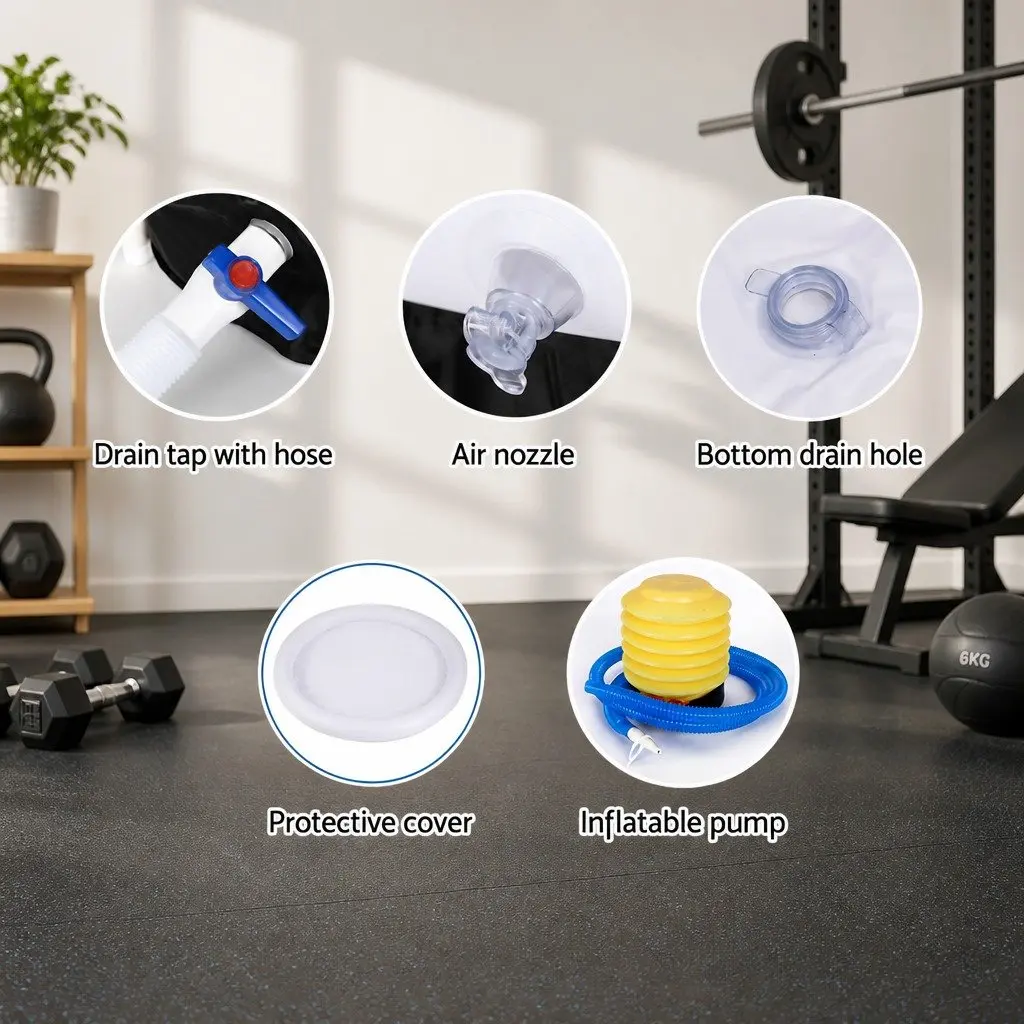 Inflatable Ice Bath Tub Oxford Cloth 70x80cm Black