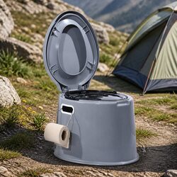 Durable Portable Camping Toilet with 6L Waste Capacity