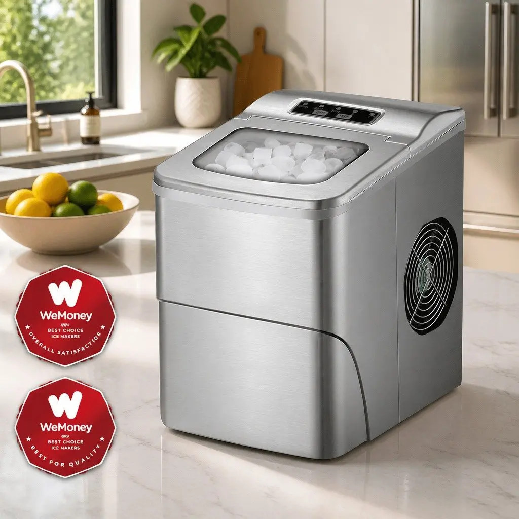 Ice Maker Portable Plastic Silver Countertop 12kg Daily Production Bullet-Shaped
