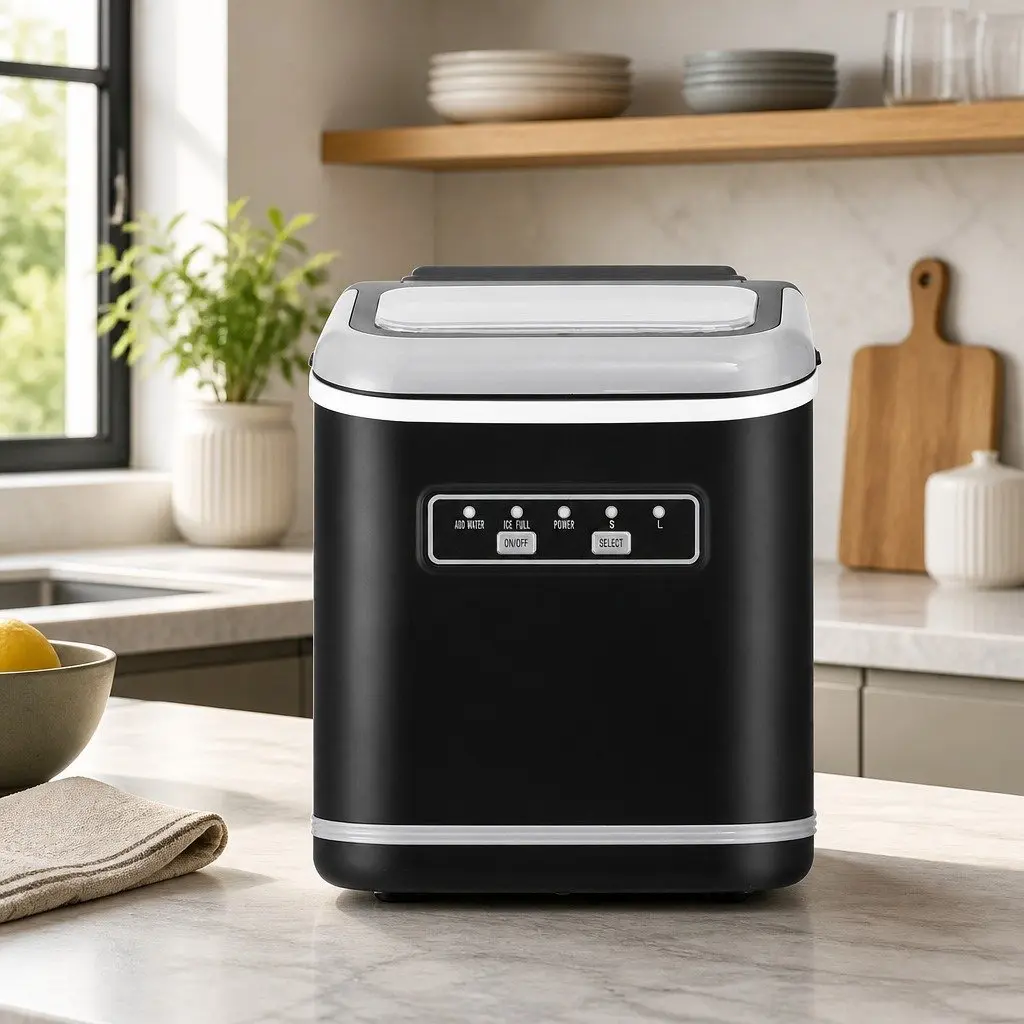 Ice Maker Machine Plastic Countertop 12kg Black