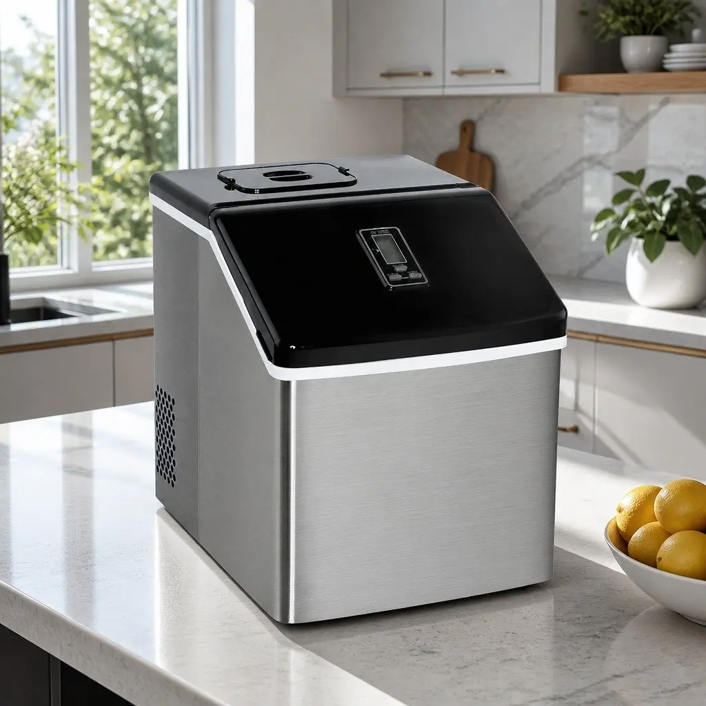 Silver Ice Maker with 18kg Daily Output