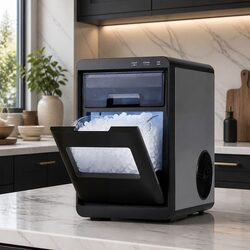 Premium Black Nugget Ice Maker Machine - 20kg Capacity