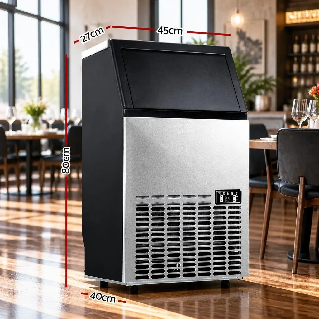 Commercial Ice Maker Machine Stainless Steel 45-60kg Daily Capacity Silver