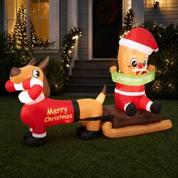 2.1M Christmas Inflatable Decoration with LED Lights