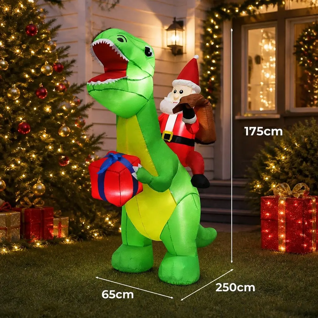 1.75M Christmas Dinosaur Inflatable Decoration