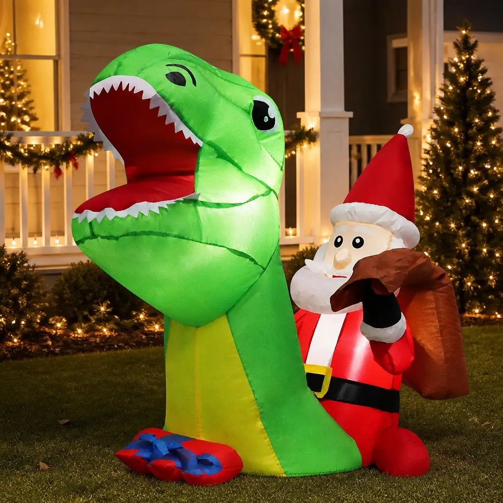1.75M Christmas Dinosaur Inflatable Decoration