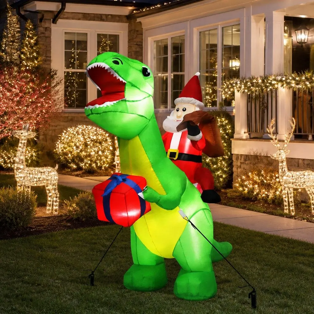 1.75M Christmas Dinosaur Inflatable Decoration
