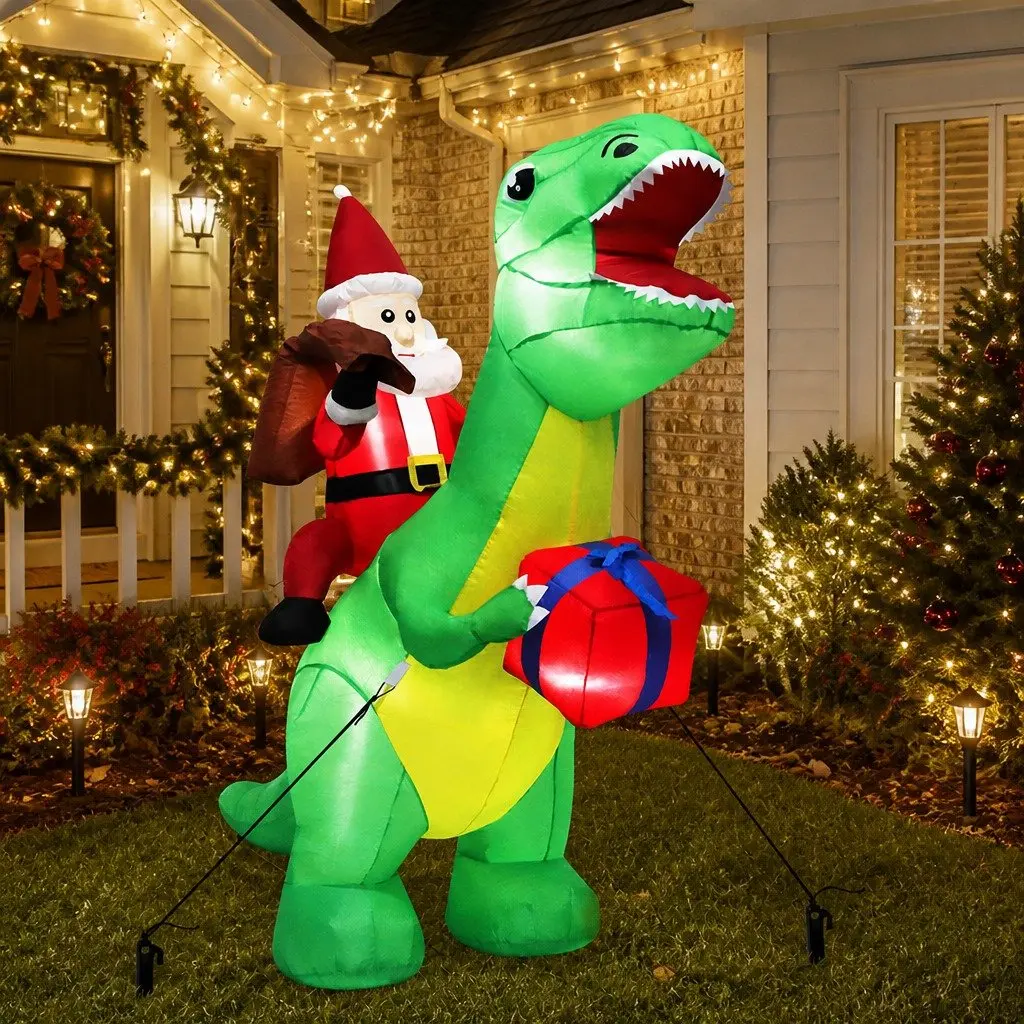1.75M Christmas Dinosaur Inflatable Decoration