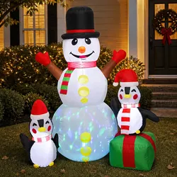 1.8M Inflatable Christmas Snowman with LED Lights