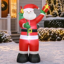2.4M Inflatable Santa Claus with LED Lights for Holiday Decor
