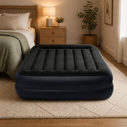 Queen Pillow Rest Raised Airbed with Electric Pump