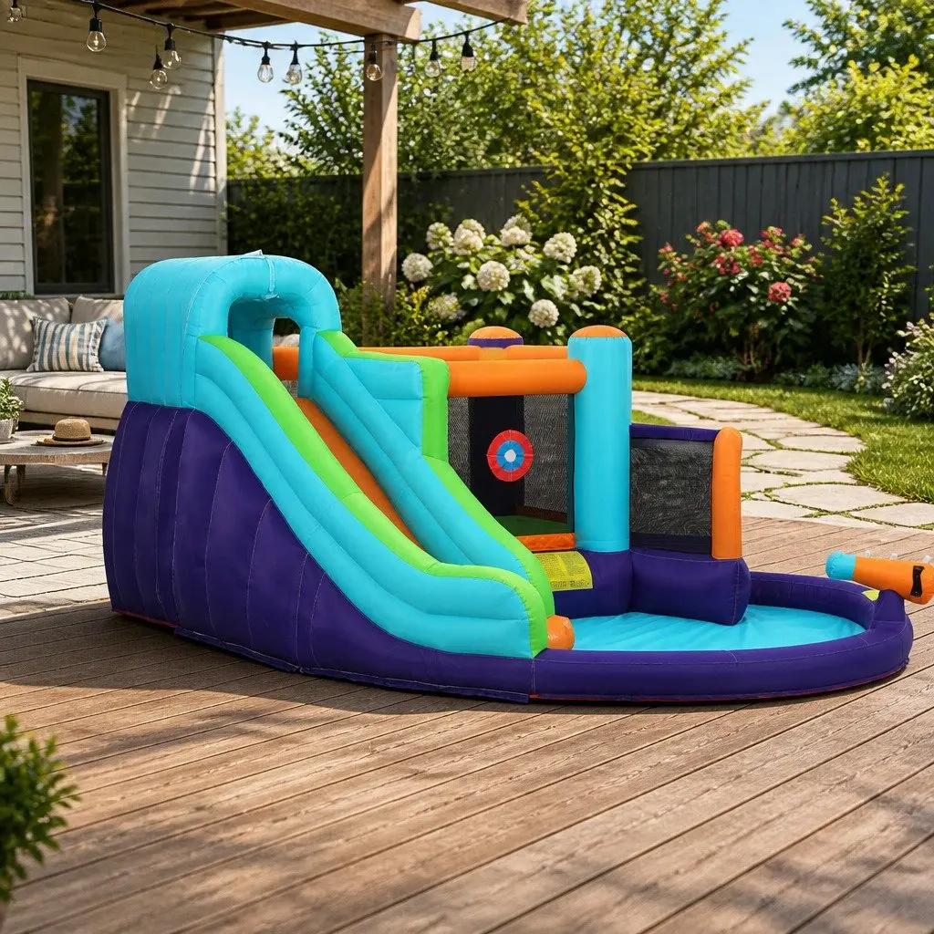 Inflatable Water Park with Slide and Accessories