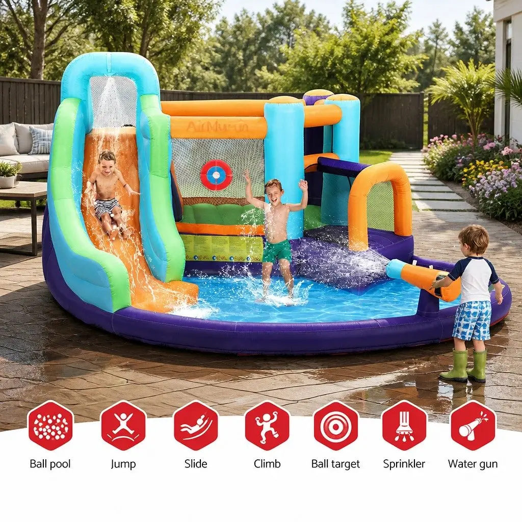 Inflatable Water Park with Slide and Accessories