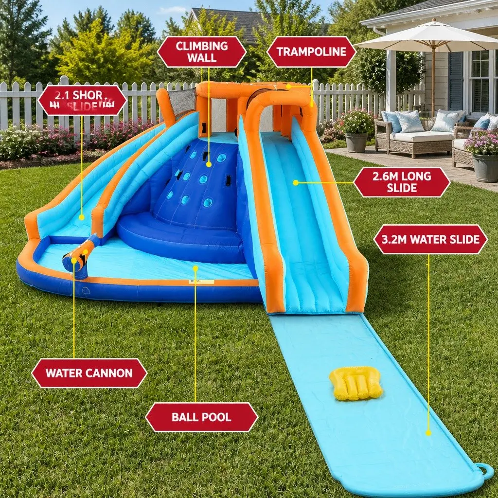 Double Slide Inflatable Water Park for Kids