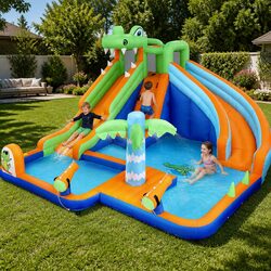 Premium Inflatable Water Park with Double Slides for Kids