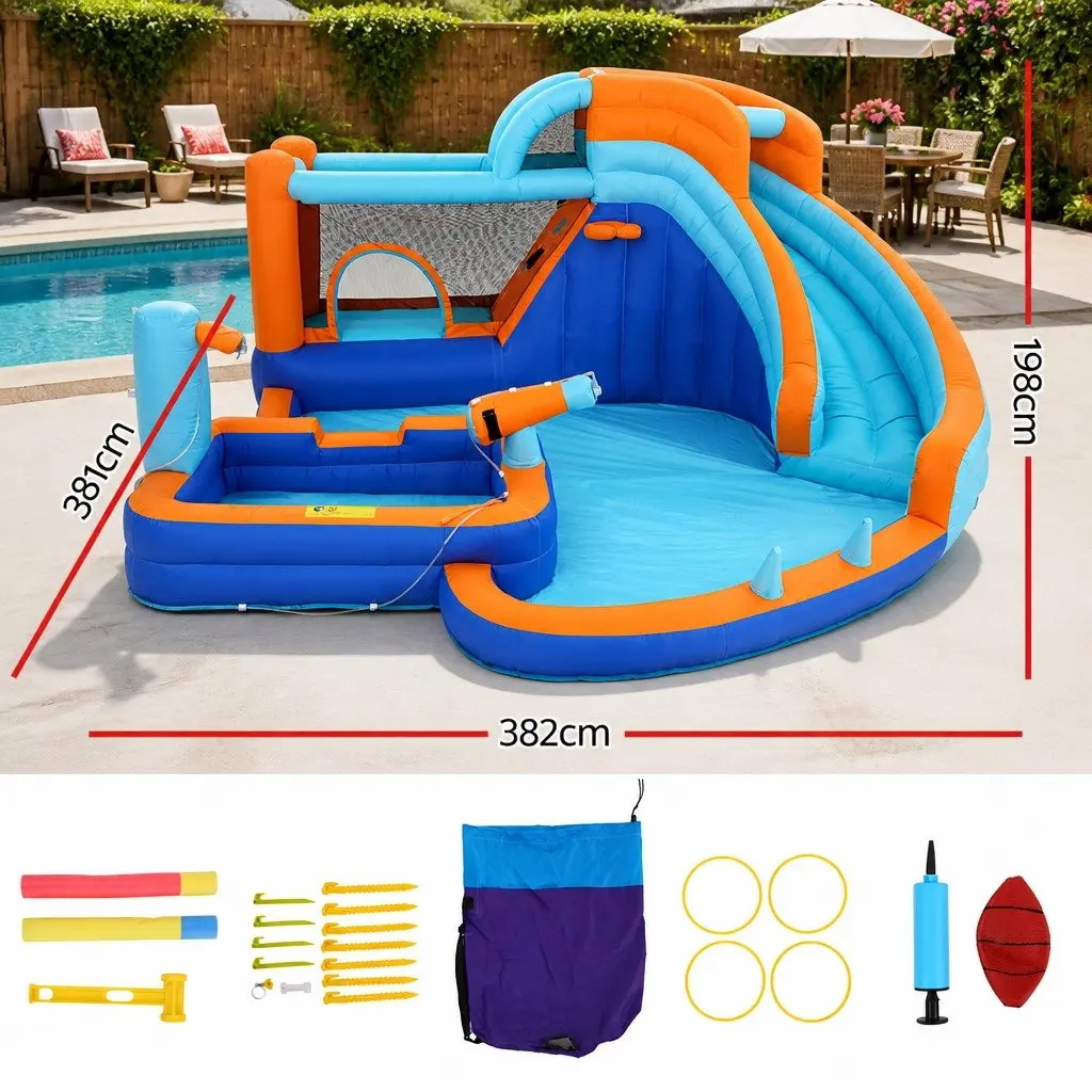 Kids Inflatable Water Park with Slide and Climbing Wall