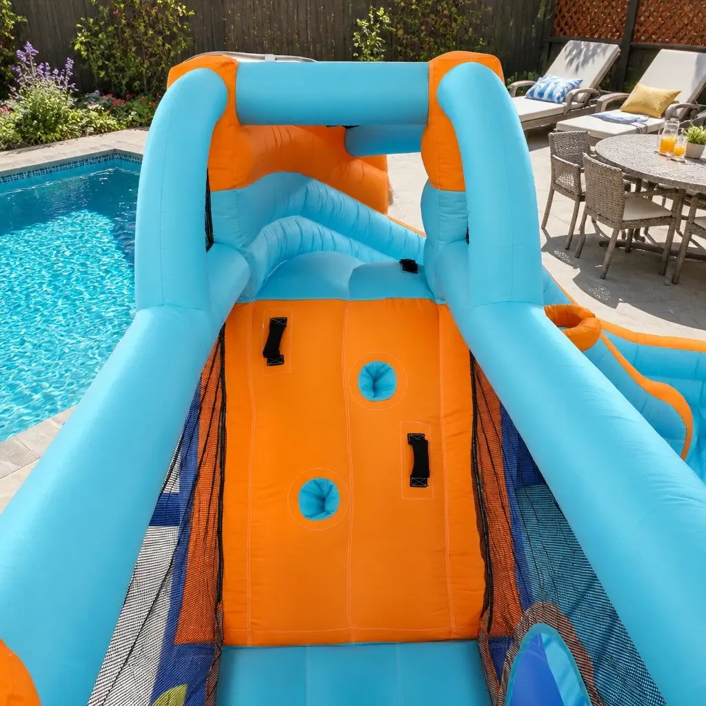Kids Inflatable Water Park with Slide and Climbing Wall
