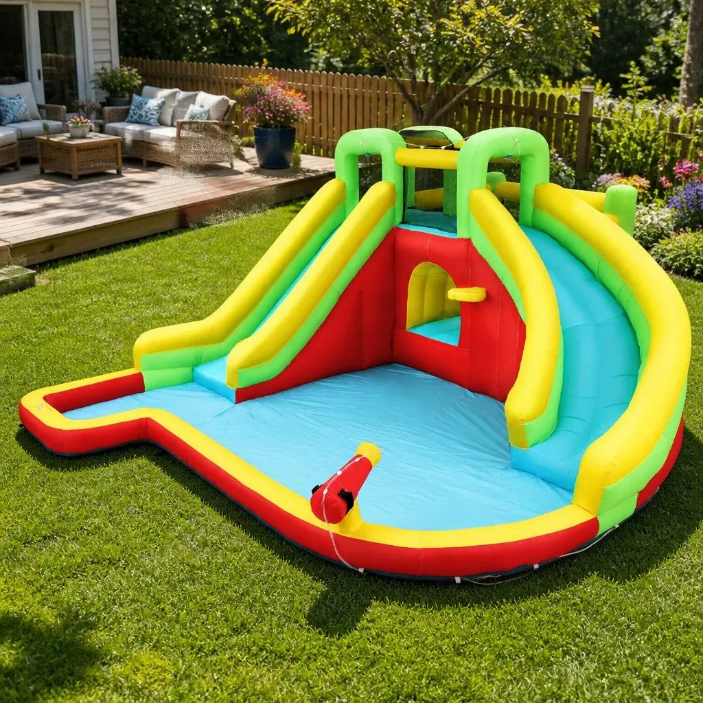Kids Inflatable Water Slide Park and Trampoline