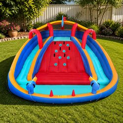 Vibrant Inflatable Water Park Slide for Kids