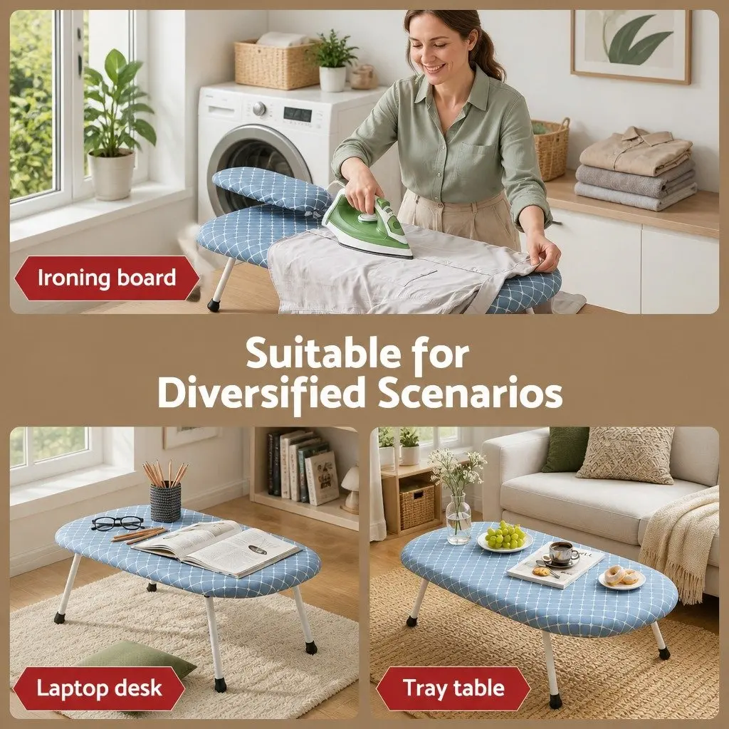 Folding Tabletop Ironing Board with Sleeve Board