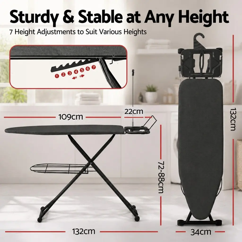 Heavy Duty Foldable Ironing Board with Adjustable Height