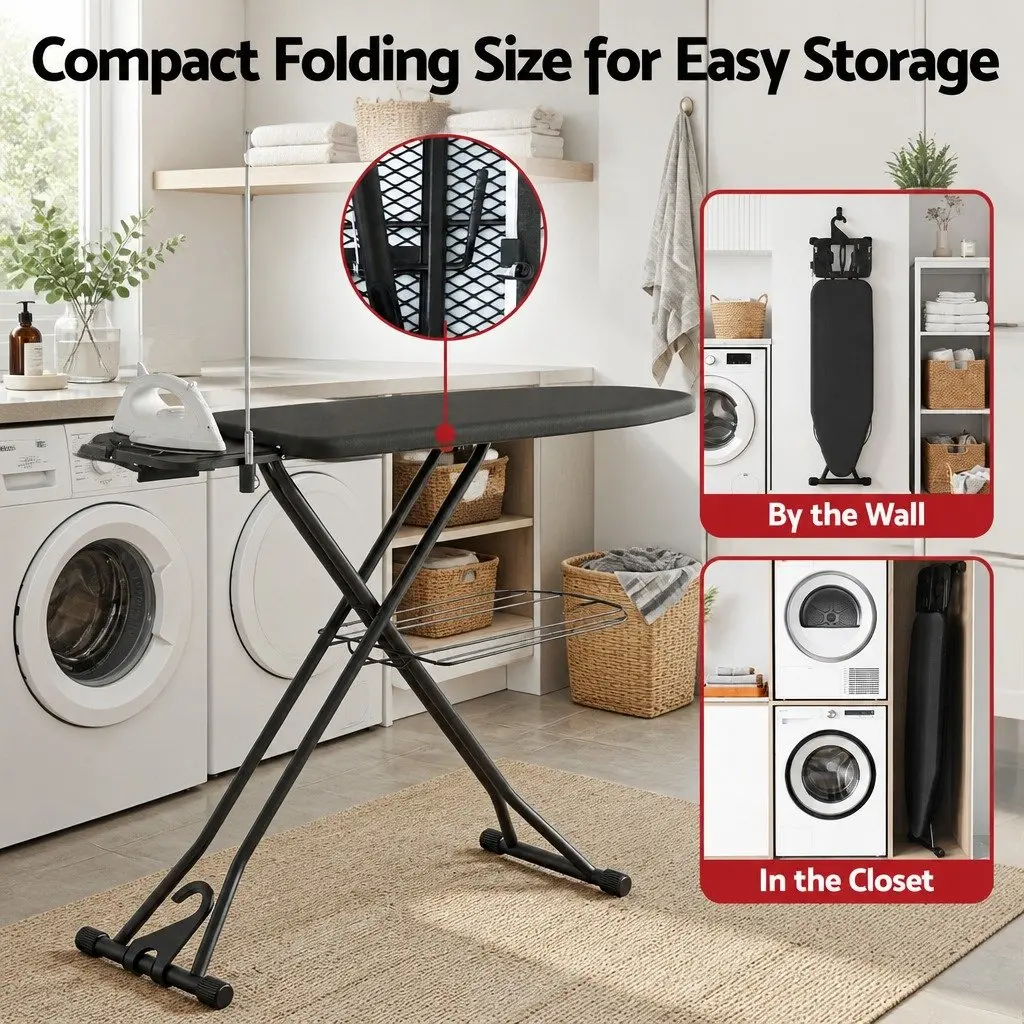 Heavy Duty Foldable Ironing Board with Adjustable Height