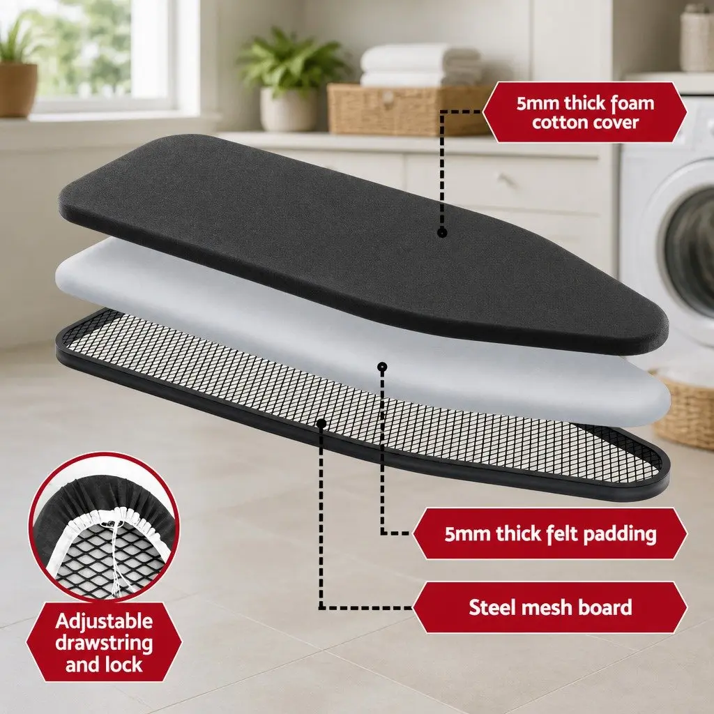 Heavy Duty Foldable Ironing Board with Adjustable Height