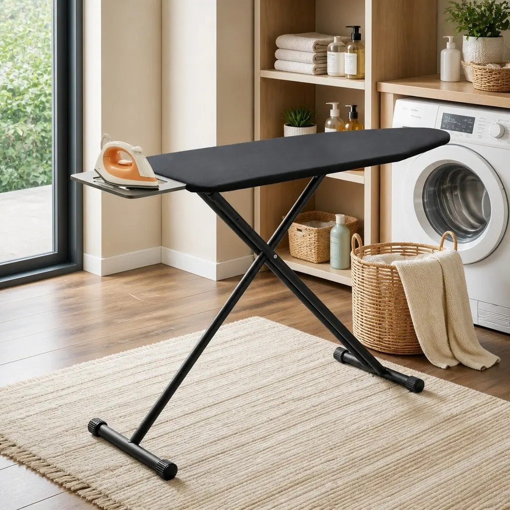 Heavy-Duty Steel Frame Foldable Ironing Board with 6 Heights