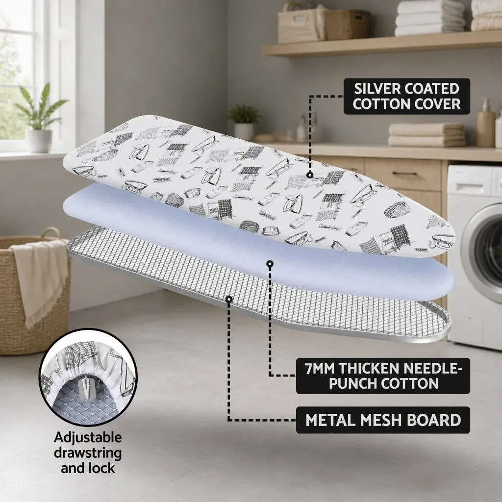 Wall Mounted Ironing Board Foldable Storage Space Saving Laundry Home Iron