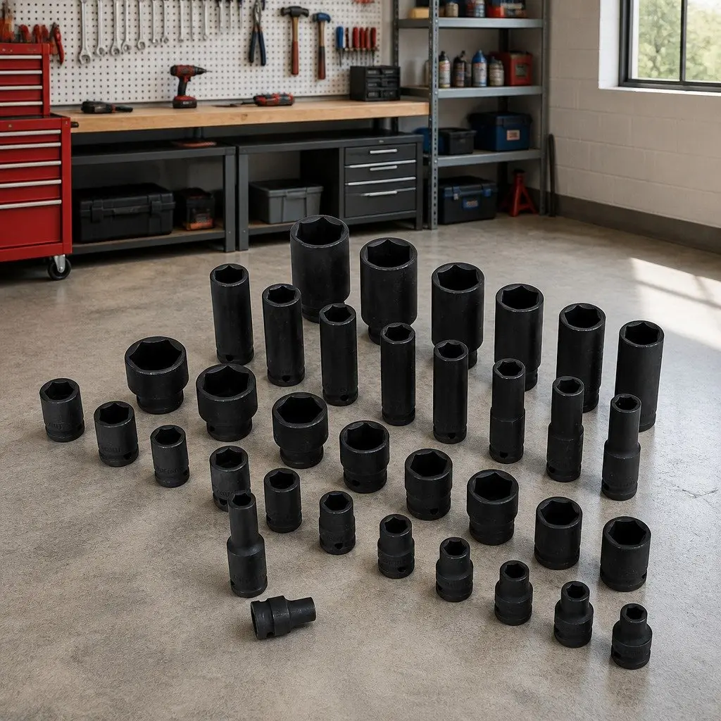 Impact Socket Set 35pcs 1/2" Drive 8-32mm Metric 6-Point Deep Short Sockets