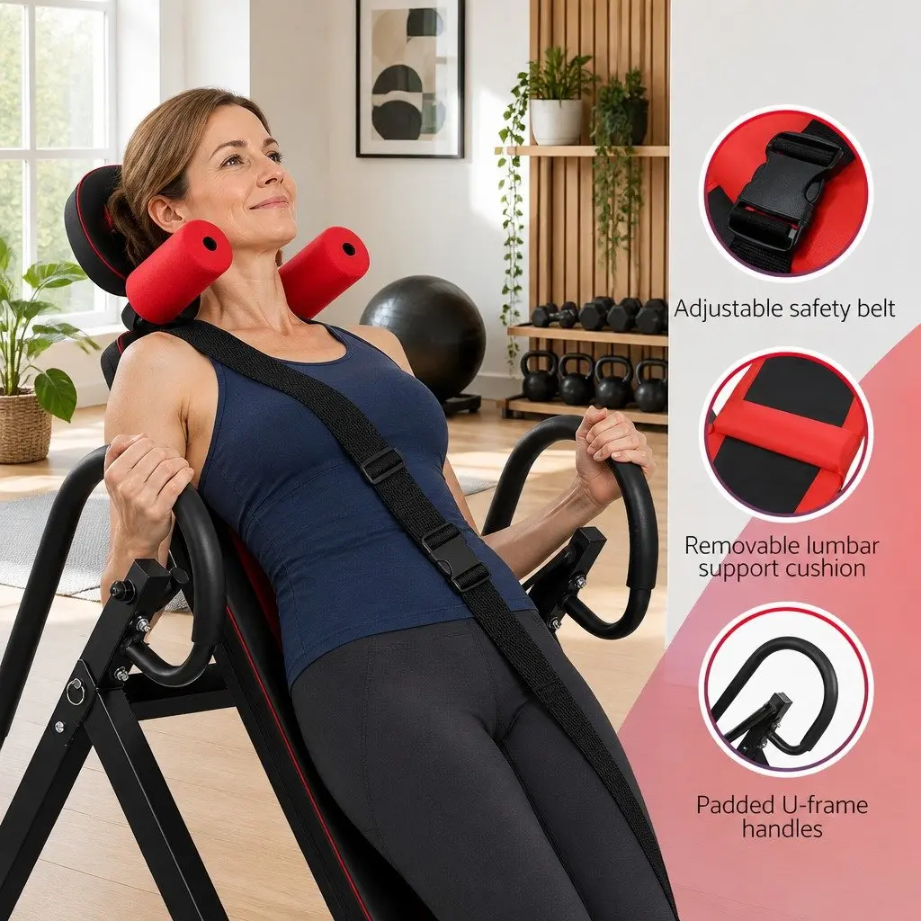 Inversion Table Gravity Exercise Stretcher Back Decompression Home Gym Foldable