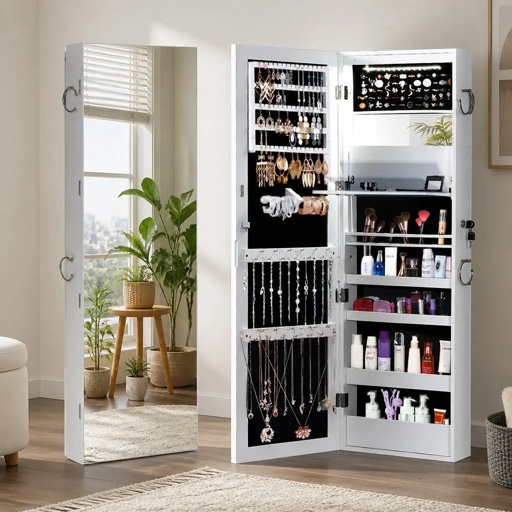Full-Length Mirror with Jewellery Storage Cabinet