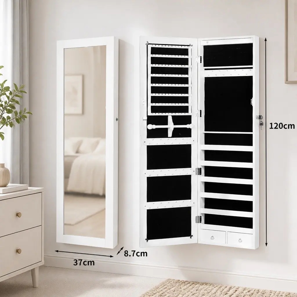 Full Length Mirror Jewellery Cabinet with LED