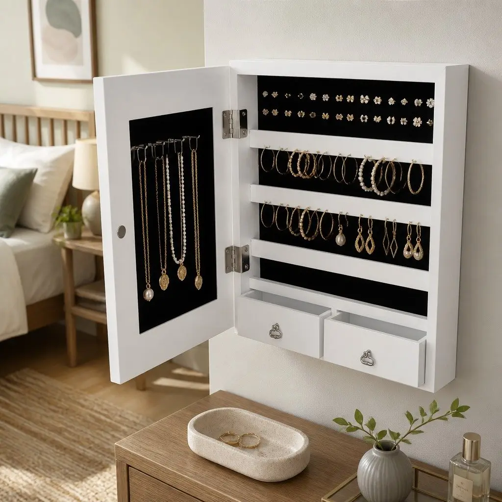Full Length Mirror Jewellery Cabinet with LED