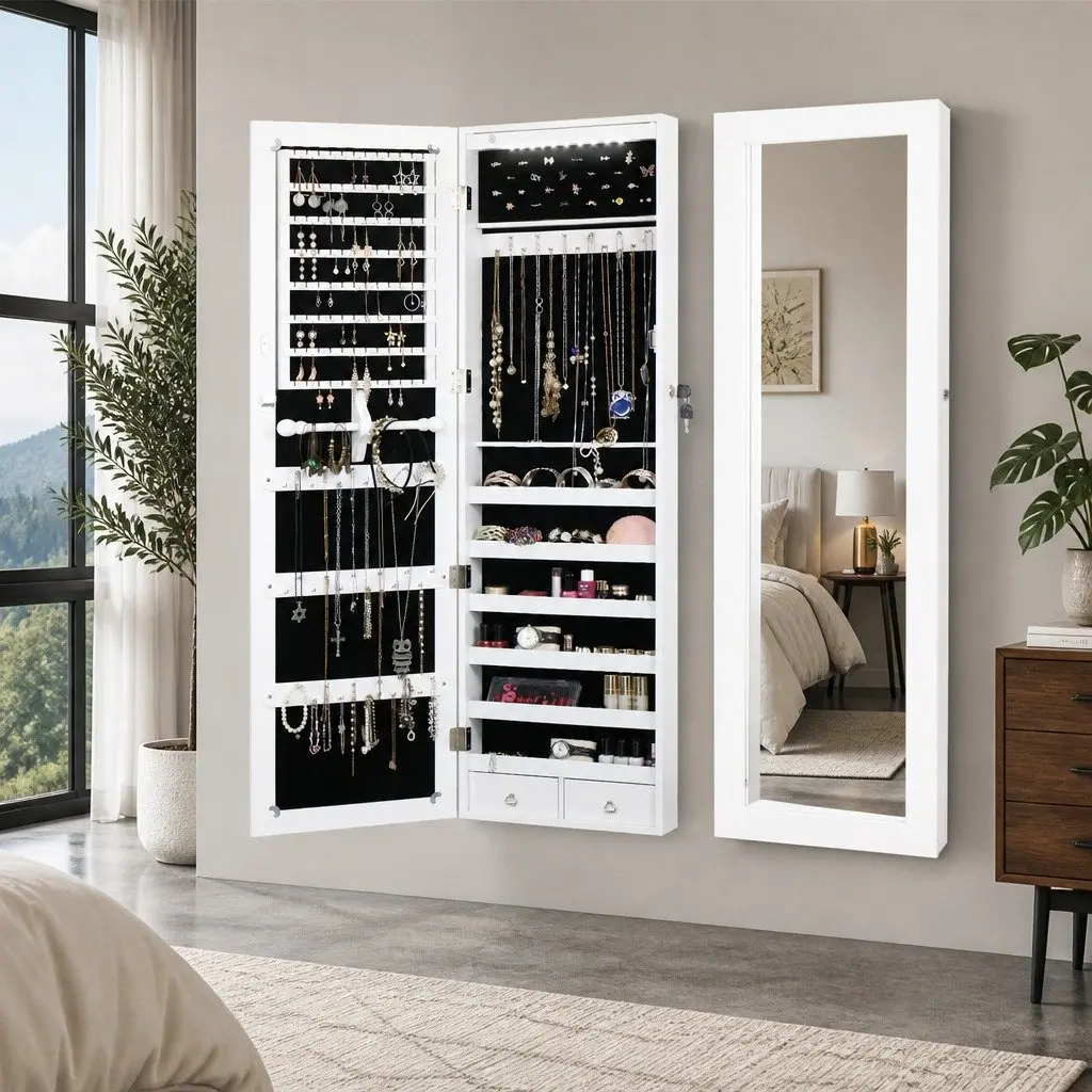 Full Length Mirror Jewellery Cabinet with LED