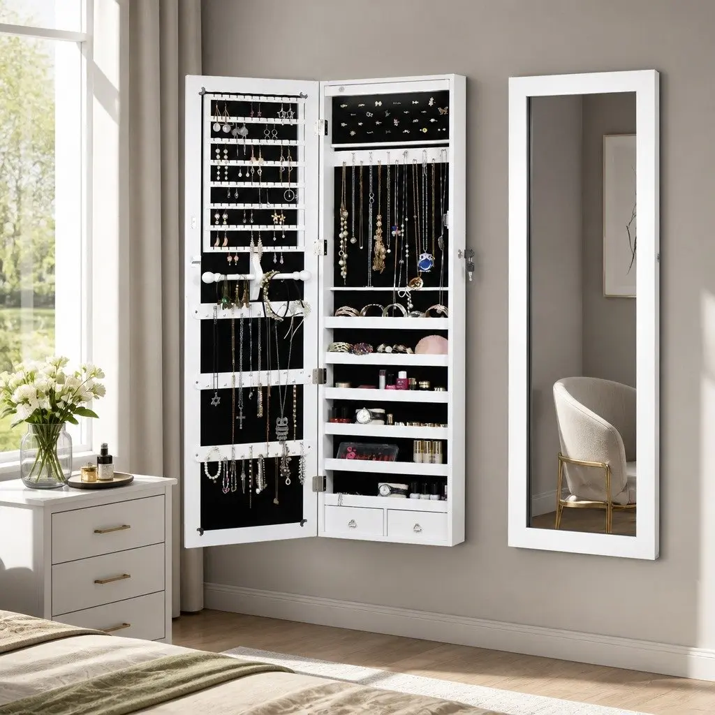 Full Length Mirror Jewellery Cabinet with LED