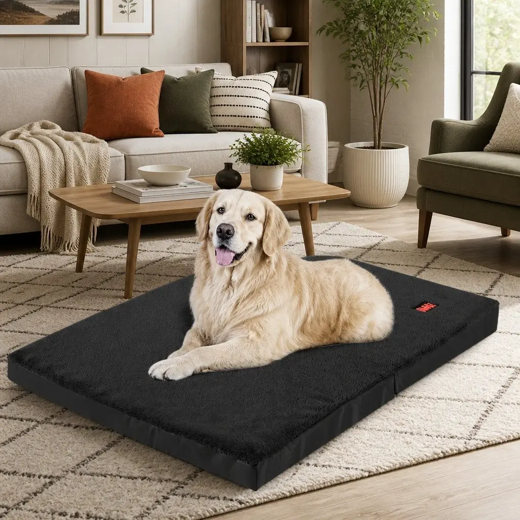 Foldable Pet Bed with Plush Foam Support