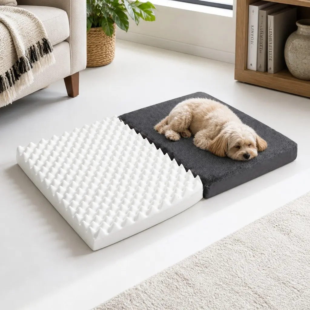Foldable Pet Bed Polyester 90cm x 60cm Grey