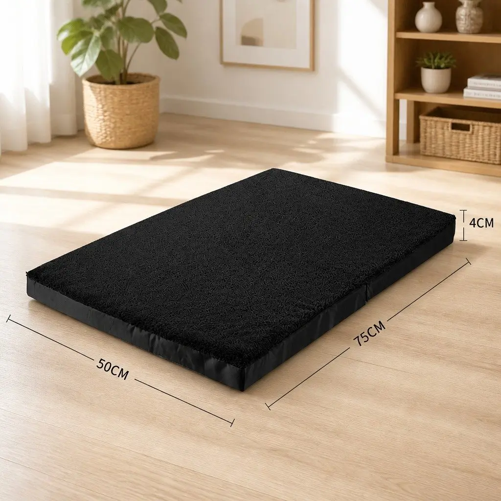 Foldable Pet Bed Polyester Medium Black