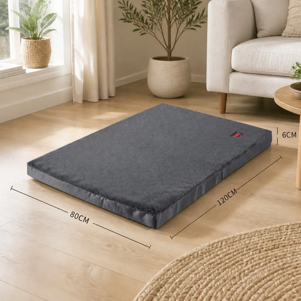 Pet Bed Polyester Foam XX-Large Grey Foldable Dog Puppy Mattress