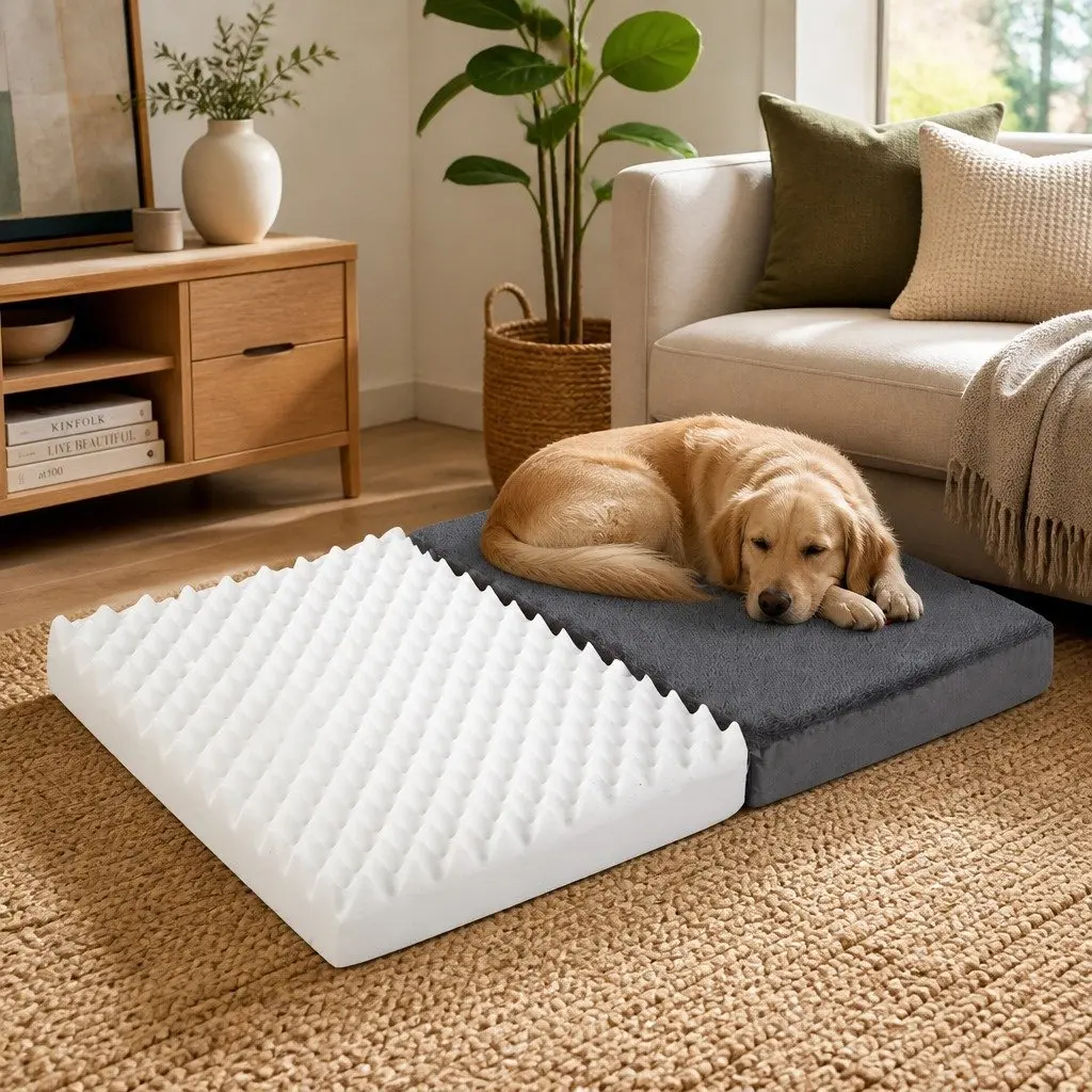 Pet Bed Polyester Foam XX-Large Grey Foldable Dog Puppy Mattress