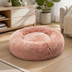 Premium Pink Donut Pet Bed for Dogs and Cats