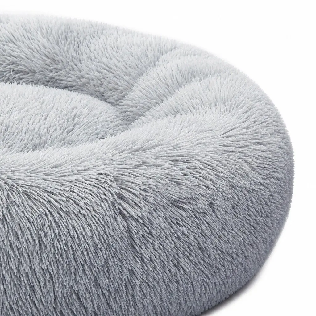 Calming Donut-Shaped Pet Bed in Medium Grey