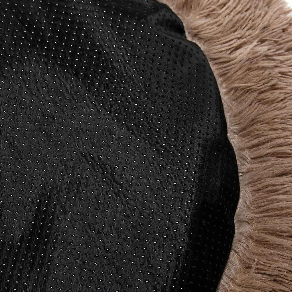 Donut-Shaped Pet Bed for Dogs, Medium Brown