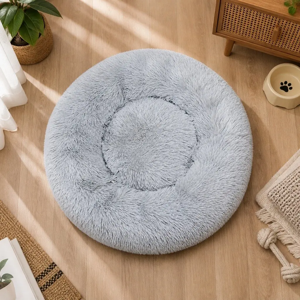 Donut Pet Bed Calming Dog Beds Plush Mattress Bedding Small S Size Comfortable