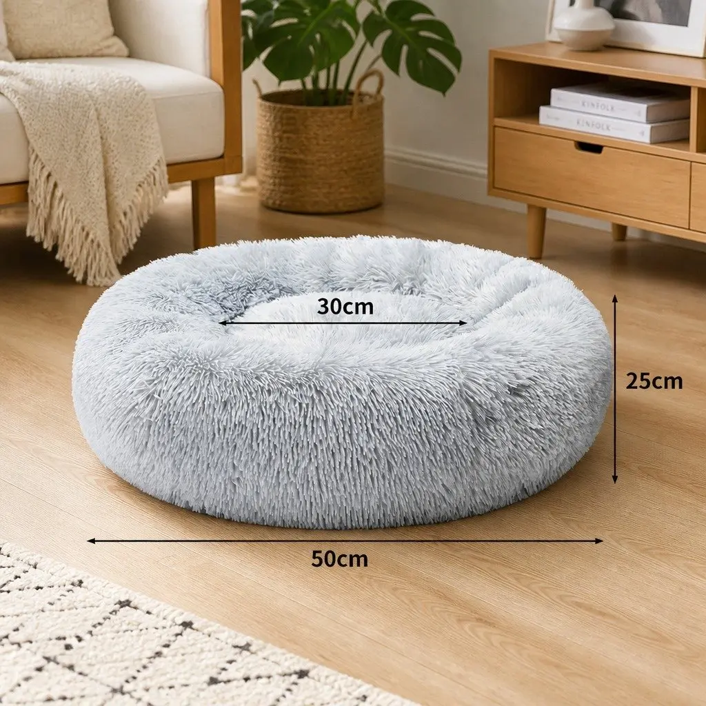 Donut Pet Bed Calming Dog Beds Plush Mattress Bedding Small S Size Comfortable